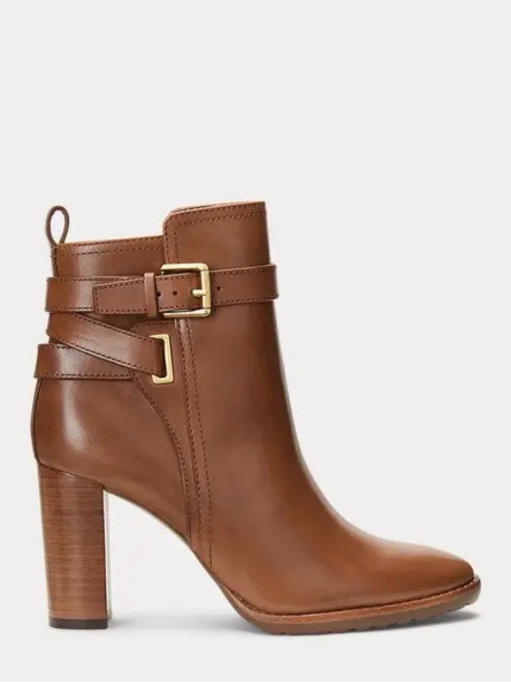 Ralph Lauren Madisyn bootie Brown Leather Ankle Boots - Zip Detail 10